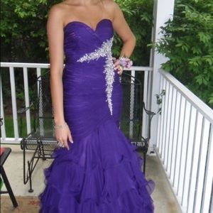 Purple long prom dress size 4